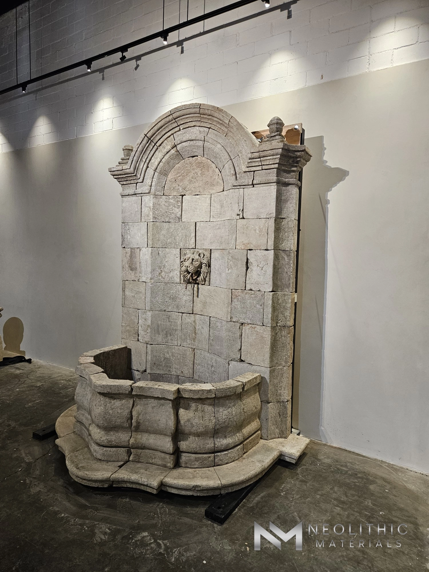 Reclaimed Limestone Wall Fountain - Image 3